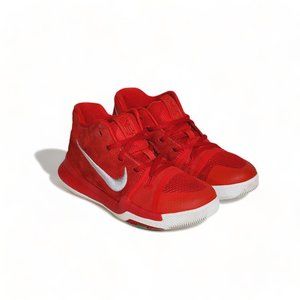 Nike Kyrie 3 Big Kids Basketball Sneakers in University Red Wolf Grey Size 2 Y